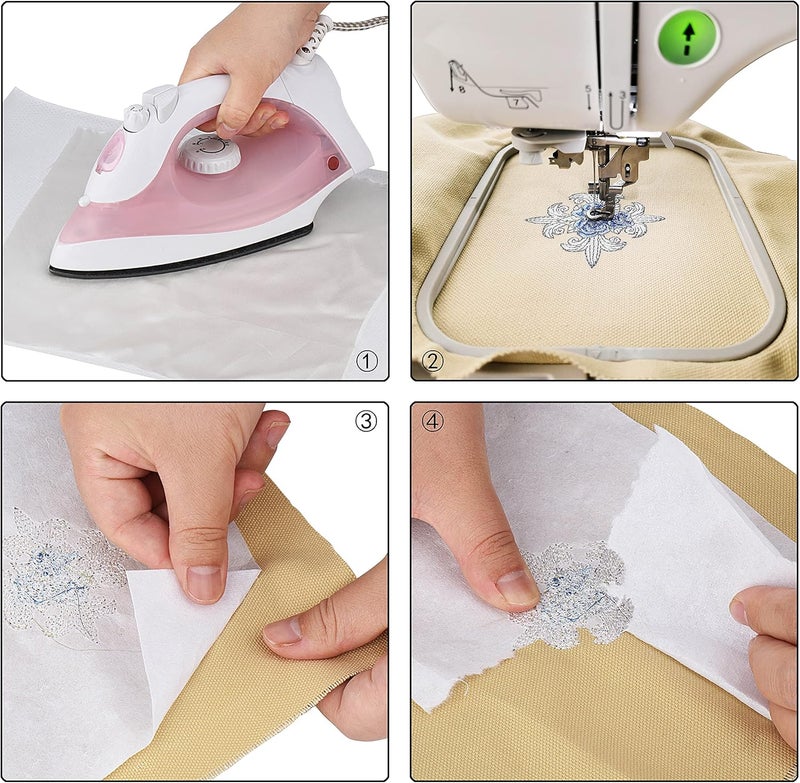 simthread Fusible Tear Away Stabilizer Backing - 1.8 Ounces Medium Weight 12" x 20M/Roll (21.8Y) for Machine Embroidery - Image 4